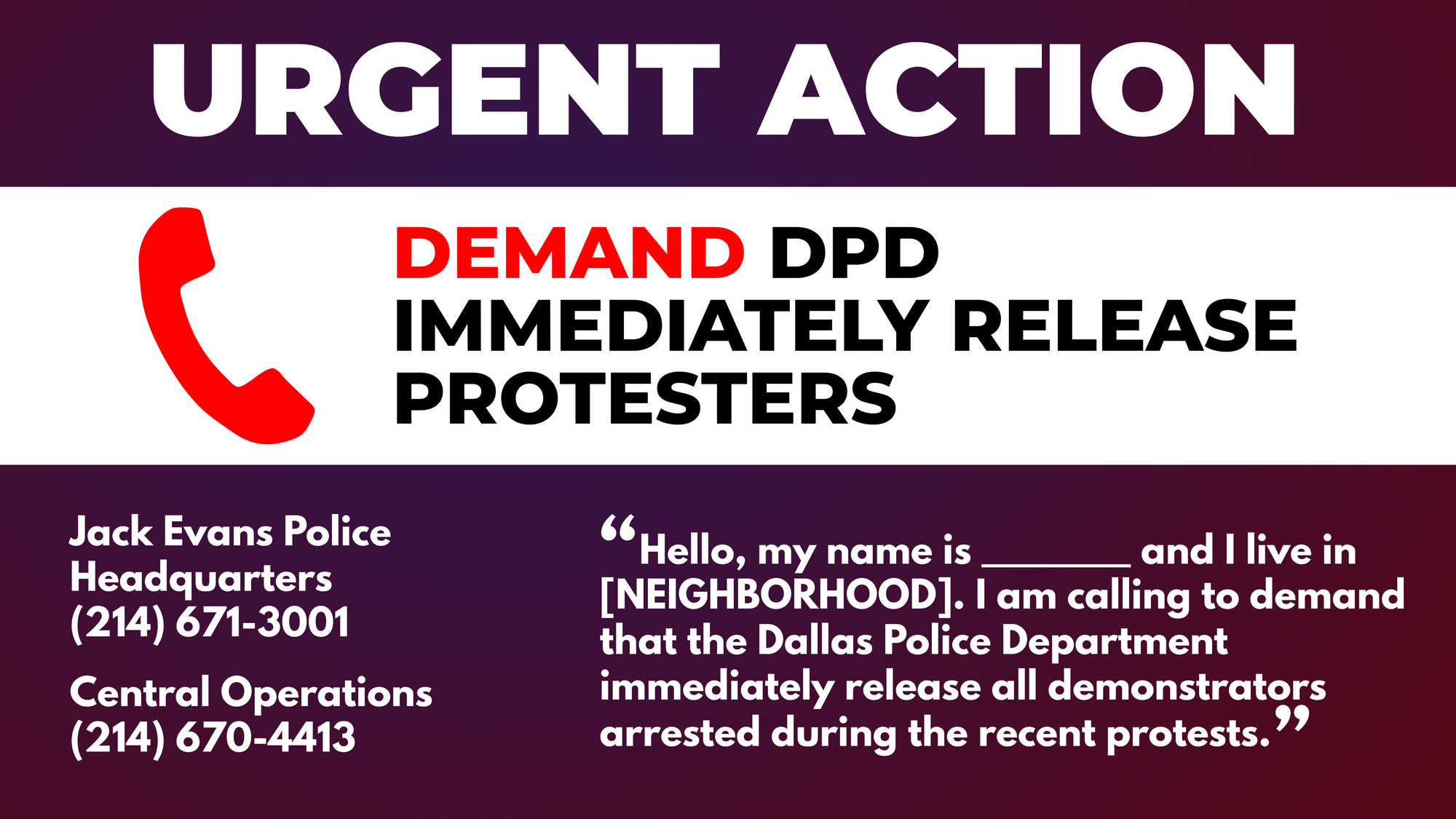 Bail Fund for Dallas Protesters