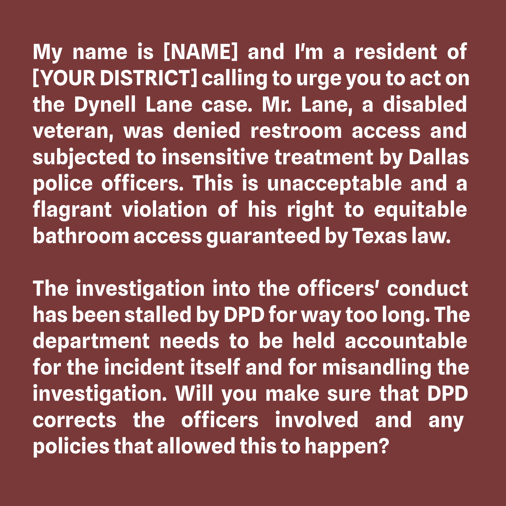 Defend DyNell as DPD Delays! Pack City Hall & Flood With Calls!