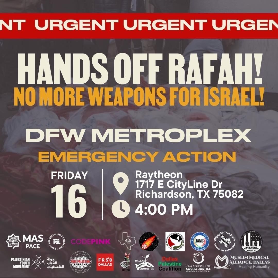 Hands Off Rafah! Action target Raytheon